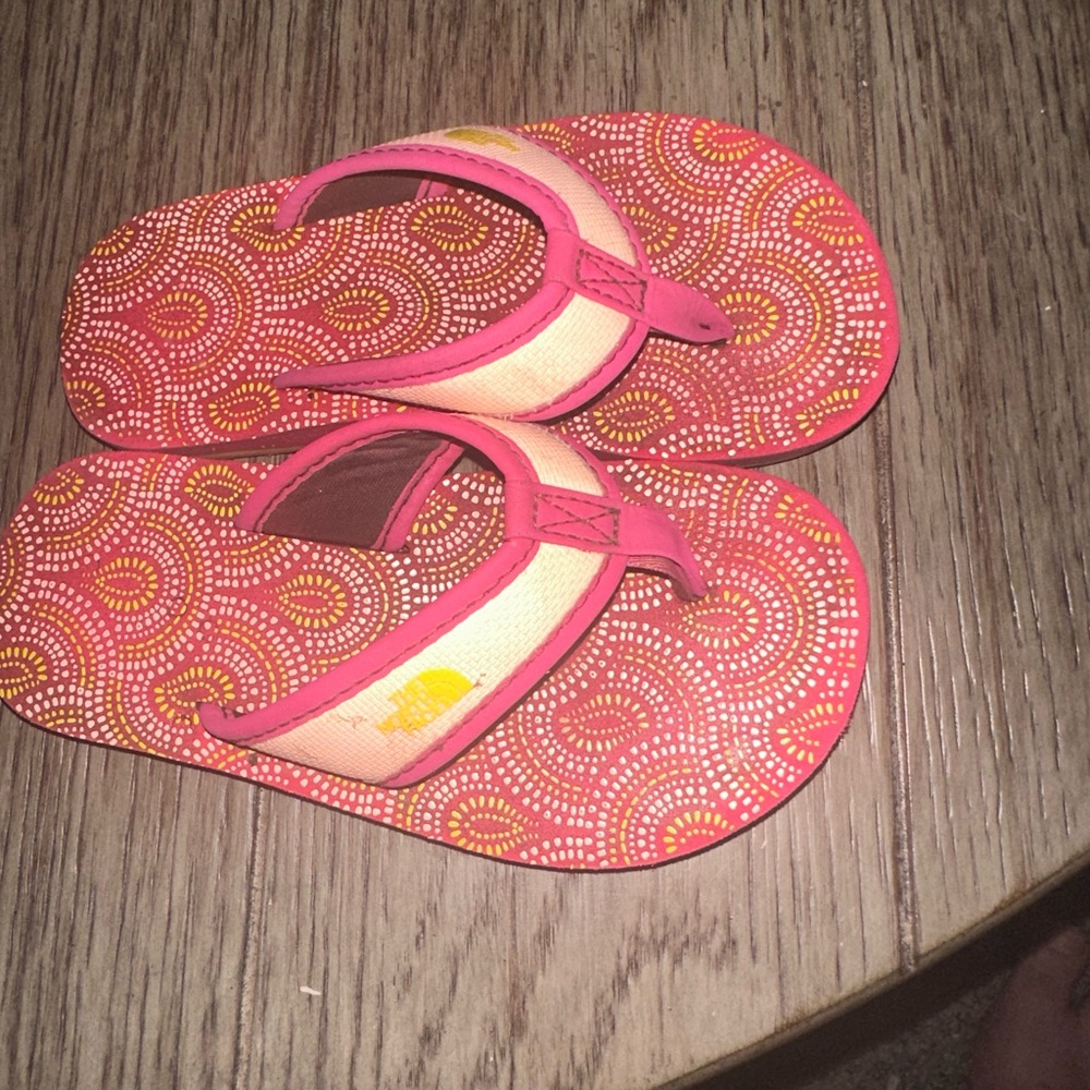 The North Face Pink Two Toned Wide Strap Flip Flops